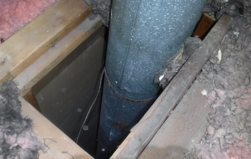 open flue chase at attic floor causes high energy bills and comfort problems